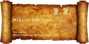 Mikics Márta névjegykártya